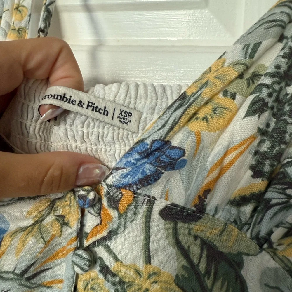 Abercrombie & Fitch Cream Maxi Sundress Spaghetti Strap